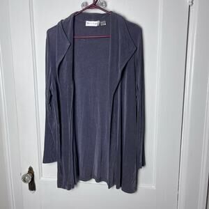 Vintage Bill Blass Stretch Knit Draped Front Gray Cardigan Jacket Size 2 / MED
